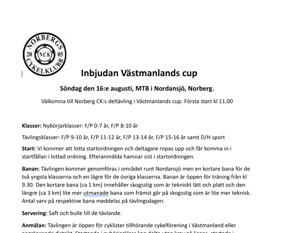 Västmanlandscup - Norberg 16 Augusti